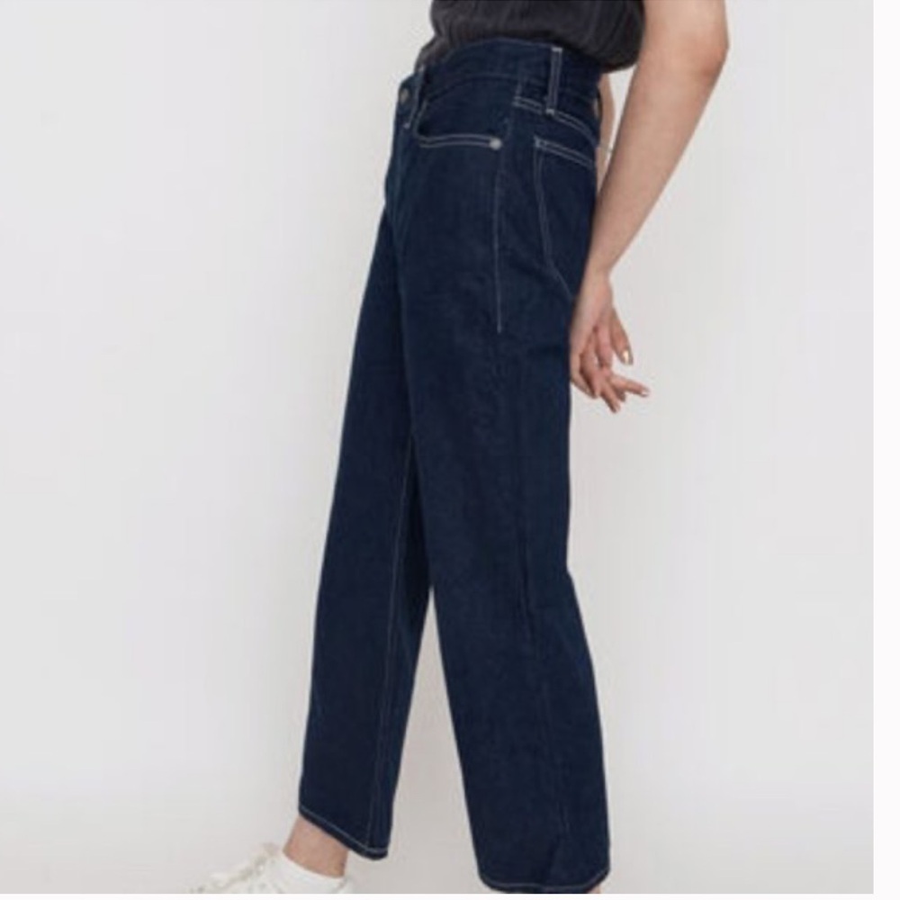 Levi’s Made and Crafted Hemp Mid Rise Crop Dark Wash - Picture 2 of 7